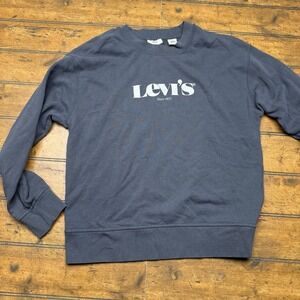 Levis‎ Sweater Womens Medium Blue Pullover Sweatshirt Relaxed Casual Ladies